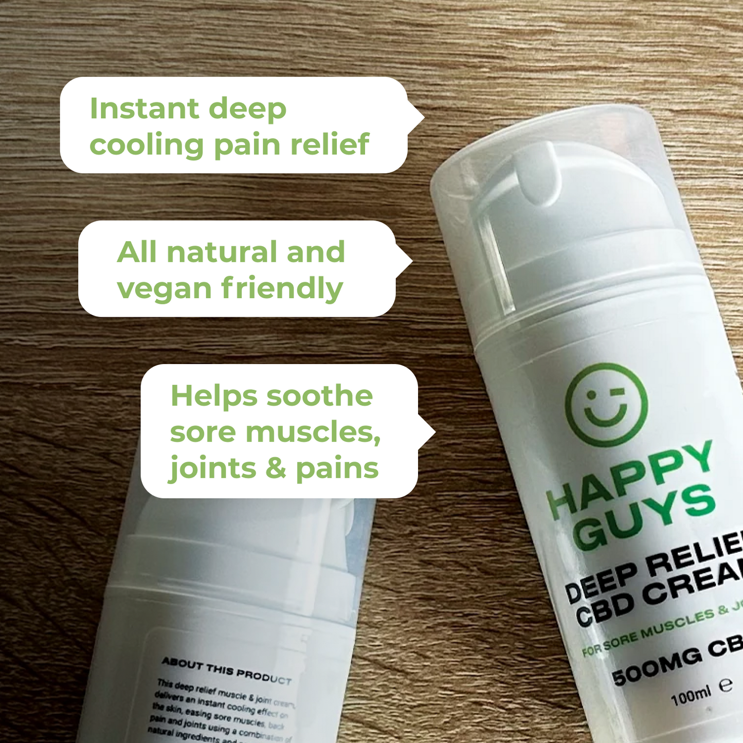 500mg CBD Deep Pain Relief Muscle & Joint Cream (100ml)